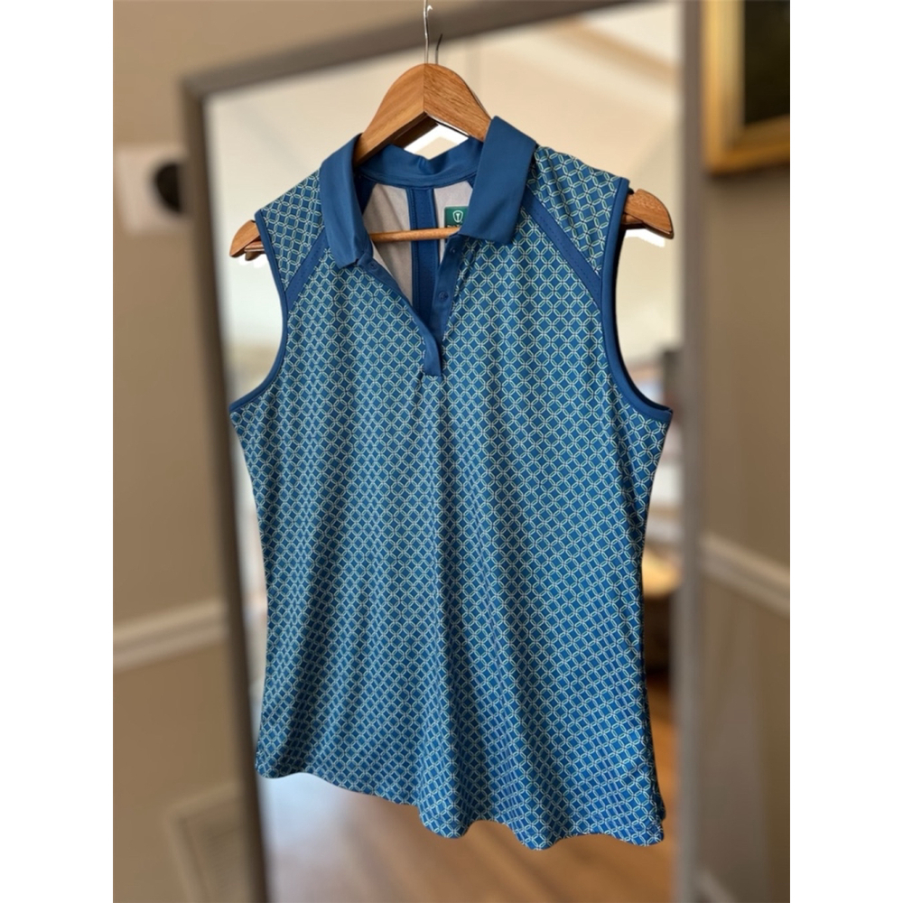 Pro Tour Polo Shirt Large Blue Sleeveless